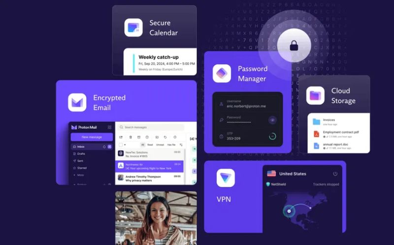 Proton ecosystem — encrypted email, calendar, password manager, cloud storage and VPN